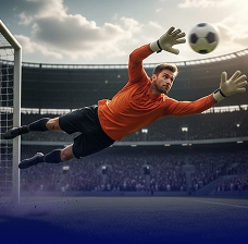 Futbolçu topa zərbə vurur