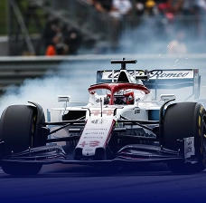 Formula 1 car racing on the track